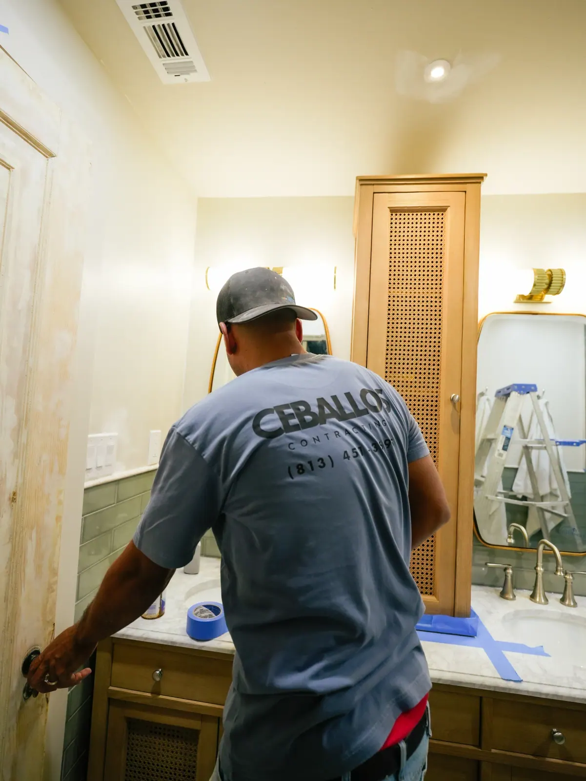Detail work in a bathroom remodel